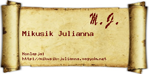 Mikusik Julianna névjegykártya